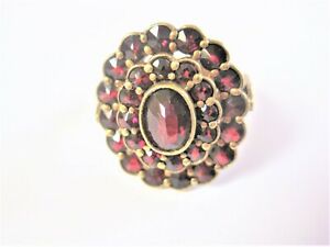 【送料無料】ジュエリー・アクセサリー ゴールデンシルバーリングanneau argent dore avec grenat, 4,54 g