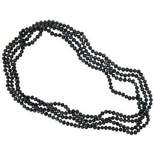 【送料無料】ジュエリー・アクセサリー ブラックピーコックパールネックレスtoc noir paon teinte de culture perle collier 130cm sans fermeture