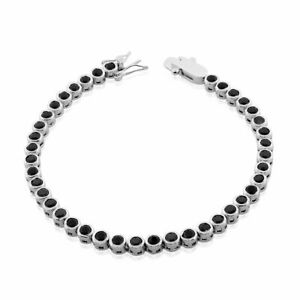 【送料無料】ジュエリー・アクセサリー シルバースターリングブラックビゾーセットジルコネテニスブレスレット925 argent sterling noir biseau ensemble zircone tennis bracelet