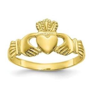 【送料無料】ジュエリー・アクセサリー ゴールドイエローゴールドポリッシュレディースクラダリングサイズquality gold 10d1863 9 mm 10k yellow gold polished ladies claddagh ring size 7