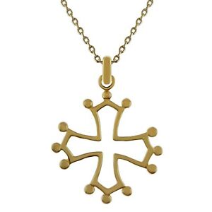 【送料無料】ジュエリー・アクセサリー オクシタンクロスネックレスゴールドメッキチョイスロングールcollier croix occitane plaque or 750000 mixte longueur au choix