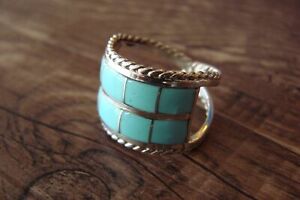 【貨物輸送無料】宝飾品・佩び物 ナバホシルバースターリングターコイズリングサイズジェイミーnavajo argent sterling turquoise bague, taille 6  jamie