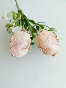 【貨物輸送無料】宝飾品・佩び物 オレッキーニカンメオコンチリアサルドニカエアルジェントorecchini cammeo conchiglia sardonica e argento 925