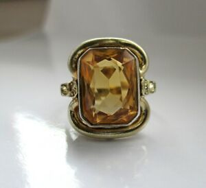 【送料無料】ジュエリー・アクセサリー スプレンディッドオールドシルバーリングシトリンアートデコシルバーsplendide vieux bague argent citrine art deco 935 argent