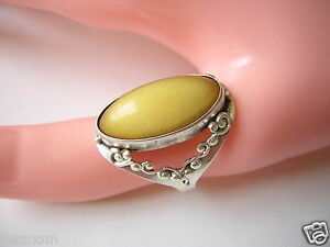 【送料無料】ジュエリー・アクセサリー シルバーリングバタースコッチネイチャーアンバーアンバーbague en argent avec butterscotch nature ambre 4,0 g rg 57 ambre