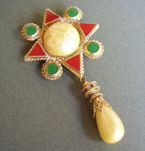 【貨物輸送無料】宝飾品・佩び物 スターメタルピンドール930   broche etoile metal dore emaille