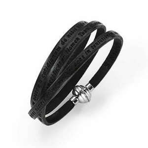 【送料無料】ジュエリー・アクセサリー アーメンブレスレットbracelet amen notre pre noir lat