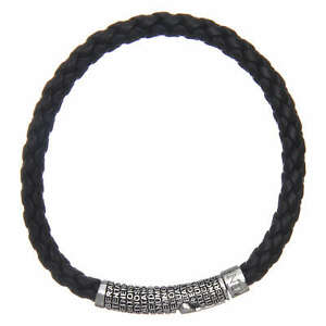 【送料無料】ジュエリー・アクセサリー アーメンブラックレザーパターノスターブレスレットbracelet amen cuir noir tresse pater noster