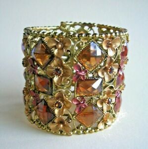 【送料無料】ジュエリー・アクセサリー ゴールドメタルカフブレスレットラインストーンwg292   bracelet manchette metal dore et strass