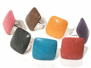 【送料無料】ジュエリー・アクセサリー ジュエルアルゲンリングリングbijou alliage argen authentique bague carree galuchat noir vert bleu ring