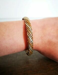 【貨物輸送無料】宝飾品・佩び物 ヴィンテージブレスレットカフシルバートルサデancien vintage bracelet manchette 3 metaux cuivre laiton argent torsade