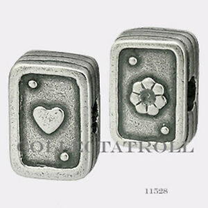 【貨物輸送無料】宝飾品・佩び物 トロールビーズシルバートランプauthentic trollbeads silver playing cards trollbead  11528  tagbe50017