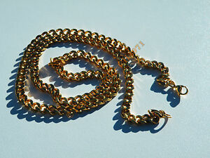 【貨物輸送無料】宝飾品・佩び物 チェーンコリアーロングスチールグルメミリメートルメッキchaine collier long 60 糎 100 acier inoxydable maille gourmette 6 粍 plaque or