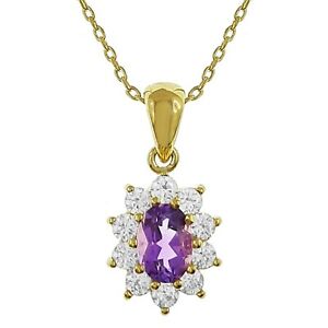 【貨物輸送無料】宝飾品・付属物 アメジストペンダントゴールドジルコニウムメッキチェーンチョイスlot pendentif amethyste, plaque or et zirconium  chaine  longueur au choix