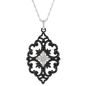 【貨物輸送無料】宝飾品・付属物 ロットブラックホワイトアージェントペンダントジルコニウムチェーンlot pendentif en argent et zirconium noirs amp; blancs  chaine  longueur au choix