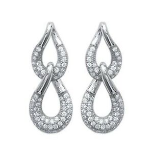 【貨物輸送無料】宝飾品・付属物 ローディジルコニウムboucles doreilles en argent 925 rhodie et oxydes zirconium neuves