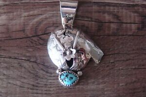 【送料無料】ジュエリー・アクセサリー ナバホシルバースターリングターコイズアルケベアペンダントnavajo argent sterling turquoise arque ours pendentif