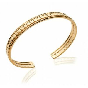 【貨物輸送無料】宝飾品・佩び物 ゴールドメッキヨンクブレスレットbracelet jonc double rang plaque or  lelegante