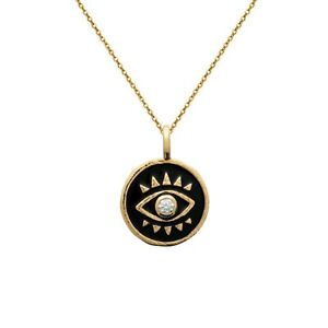 【貨物輸送無料】宝飾品・付属物 アイペンダントメッキゴールドジルコニウムチェーンlot pendentif oeil plaque or, email  zirconium  chaine neuf  longueur au choix