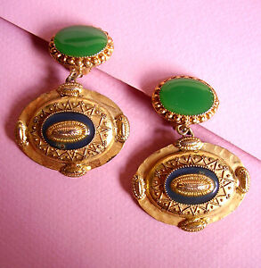 【貨物輸送無料】宝飾品・佩び物 イヤリングクリップメタルドール1872  boucles doreille clips metal dore emaille