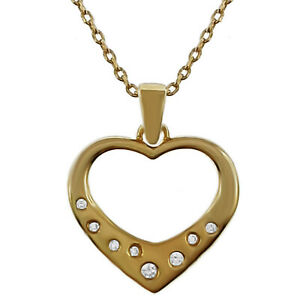 【送料無料】ジュエリー・アクセサリー ゴールドメッキハートネックレスジルコニウムチョイスcollier coeur plaque or 750000 et oxydes de zirconium longueur au choix|hokushin