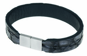 【貨物輸送無料】宝飾品・佩び物 エルンストデザインブレスレットイノックスレザーernstes design bracelet a553 inox cuir anthracite avec fermeture magnetique