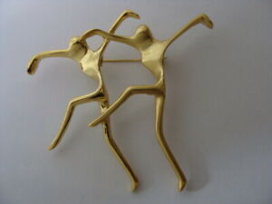 【貨物輸送無料】宝飾品・佩び物 ビッグブローチチャールズキャターダンサーブローチメッキgrande broche charles jourdan personnages danseur jourdan brooch bijou plaque or