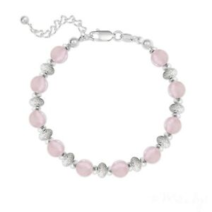 【貨物輸送無料】宝飾品・付属物 シルバーブレスレットクォーツピンクナインbracelet en argent 925 et quartz rose  neuf