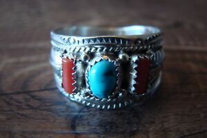 【貨物輸送無料】宝飾品・佩び物 ネイティブアメリカンジュエリーシルバースターリングターコイズコーラルリングサイズnative americain bijoux argent sterling turquoise corail bague   taille 12 12