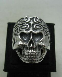 【貨物輸送無料】宝飾品・佩び物 リングオートバイバイカーサイズヘッドbague argent massif 925 tete de mort moto biker taille 54  75 r001183 empress