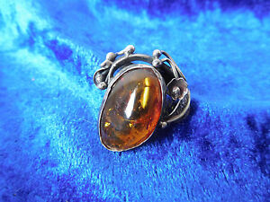 【貨物輸送無料】宝飾品・佩び物 リングシルバーアンバーbelle, vieux anneau __ 800 argent __ avec ambre