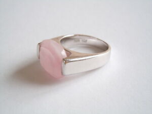 【貨物輸送無料】宝飾品・佩び物 クォーツローズマッシブシルバークラウンリングmassif 925 argent tc  couronne  bague avec quartz rose 13,8 ggr59
