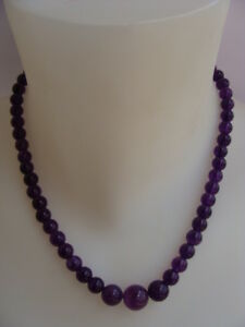 【貨物輸送無料】宝飾品・佩び物 アメチステネックレスヴィンテージネックレスアメチステパールbeau ancien collier perles damethyste chute, vintage collier amethyste perles