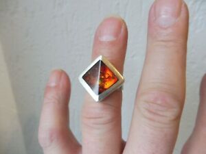 【送料無料】ジュエリー・アクセサリー リングシルバーウィズアンバーbelle, vieux anneau __ 925 argent avec ambre