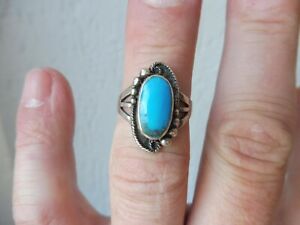 【貨物輸送無料】宝飾品・佩び物 リングシルバーターコイズbelle, vieux anneau __ 925 argent avec joli turquoise __