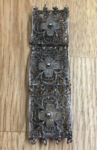 【貨物輸送無料】宝飾品・佩び物 プリティアンティークシルバーブレスレットjoli antique 800er argent filigranes bracelet
