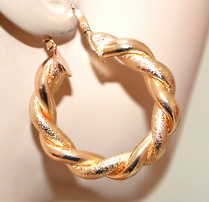 【送料無料】ジュエリー・アクセサリー イヤリングサタンサークルboucles doreilles femme or satin ondule tresse cercles brillants doree bb42p