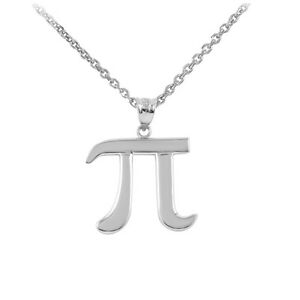 【貨物輸送無料】宝飾品・佩び物 ホワイトシンボルネックレスfine 10k or blanc mathematiques pi symbole collier