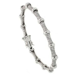 【貨物輸送無料】宝飾品・佩び物 シルバースターリングパールステーションジルコンテニスブレスレットargent sterling perle station zircone tennis bracelet