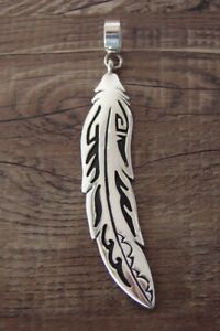 【貨物輸送無料】宝飾品・佩び物 ナバホシルバースターリングフェザーペンダントnavajo argent sterling pendentif plume  tamp;r singer
