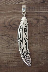 【貨物輸送無料】宝飾品・佩び物 ナバホシルバースターリングフェザーペンダントnavajo argent sterling plumes pendentif  tamp;r