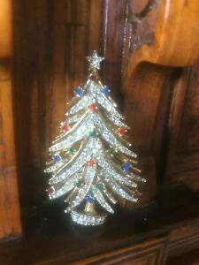 【貨物輸送無料】宝飾品・佩び物 ヴィンテージクリスマスツリーブローチサインアート vintage christmas tree brooch signed art ***