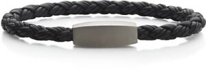 【貨物輸送無料】宝飾品・佩び物 ブラックレザーブレスレットウィズマグネットクロージャbracelet en cuir noir avec fermeture magnetique titan 210828091521s
