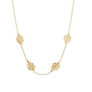 【貨物輸送無料】宝飾品・佩び物 チェーンネックレスメッキcollier chaine avec 4 petites feuilles plaque or  jungle