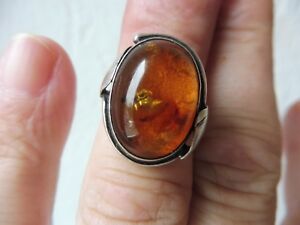 【貨物輸送無料】宝飾品・佩び物 リングシルバーアンバー_ belle ,vieux anneau __ 925 argent __ avec ambre