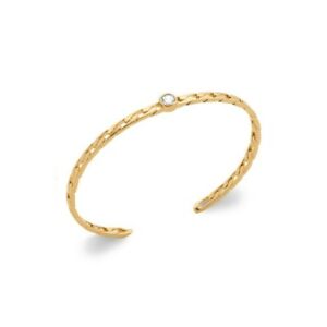【貨物輸送無料】宝飾品・佩び物 ジルコンメッキリンクブレスレットファイングルメメッシュbracelet jonc rigide en maillon plaque or avec zircon  jonc fin maille gourmett