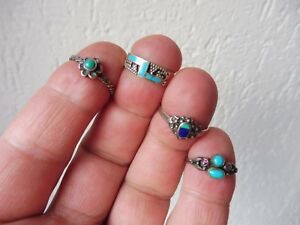 【貨物輸送無料】宝飾品・佩び物 ターコイズリング4 belle, vieux anneaux __argent__ avec turquoises _