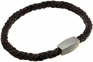 【貨物輸送無料】宝飾品・佩び物 タイタンブラウンレザーブレスレットbracelet en cuir braun avec fermeture magnetique titan 210815220122