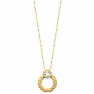 【送料無料】ジュエリー・アクセサリー ジルコニウムメッキネックレスcollier en plaque or doubles cercles martele pave en zirconium 18,965円