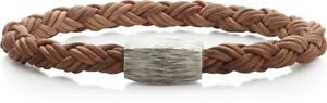 【貨物輸送無料】宝飾品・佩び物 タイタンブラウンレザーブレスレットbracelet en cuir braun avec fermeture magnetique titan 210916409126s